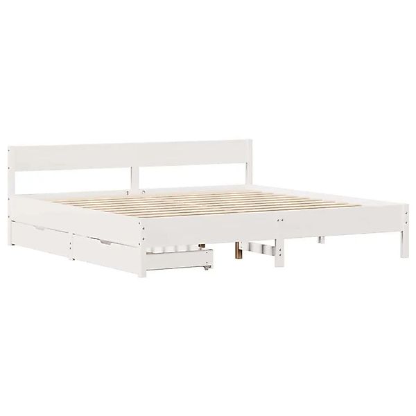 vidaXL Massivholzbett ohne Matratze Weiß 200x200 cm Kiefernholz 3301738 günstig online kaufen