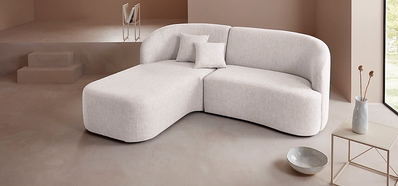 LeGer Home by Lena Gercke Ecksofa "Dilara L-Form", gerundete Rückenlehne un günstig online kaufen