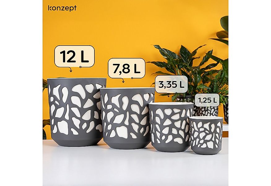 KONZEPT Blumentopf großer Übertopf aus Kunststoff für Zimmerpflanzen (2 St. günstig online kaufen