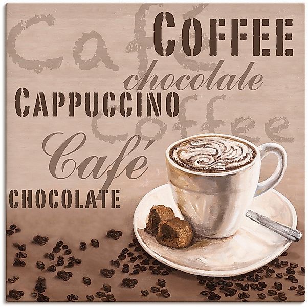 Artland Leinwandbild "Schokolade - Cappucino" Getränke 1 Stk. tlg. auf Keil günstig online kaufen