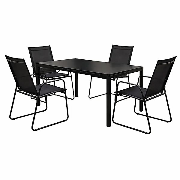 Mojawo 5tlg Outdoormöbel Set Gartenmöbel Gartengarnitur Glastisch Gartentis günstig online kaufen