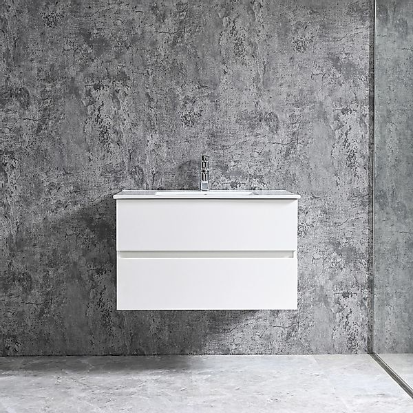 Sanotechnik Einzelwaschtisch Corbo 80 cm Weiß Matt mit Softclose günstig online kaufen