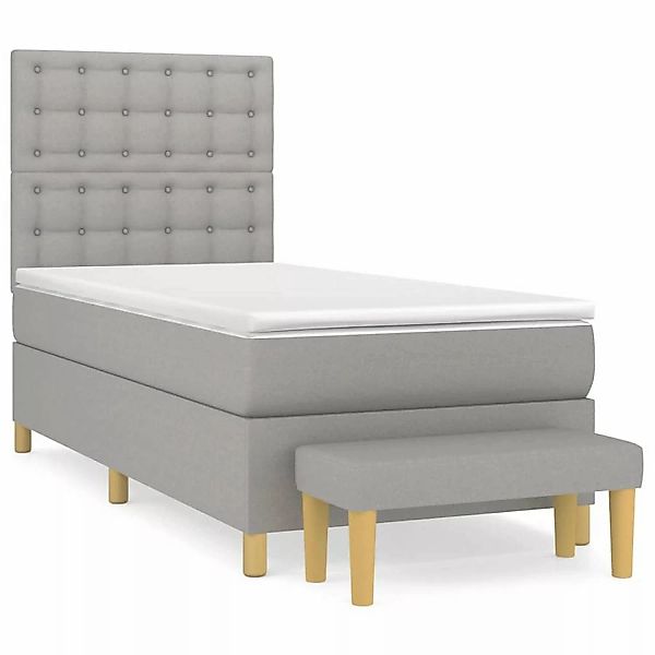 vidaXL Boxspringbett mit Matratze Hellgrau 90x190 cm Stoff1399121 günstig online kaufen