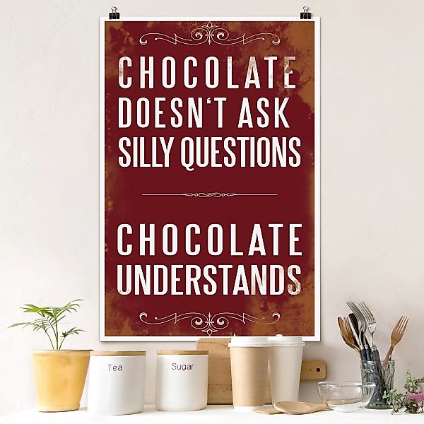 Poster Spruch - Hochformat No.KA22 Chocolate günstig online kaufen