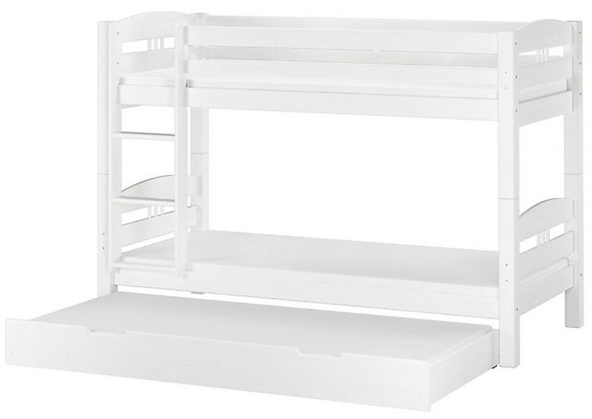 ERST-HOLZ Etagenbett Stockbett 90 x 200 Kiefer Weiß Rollroste Matratzen Gäs günstig online kaufen