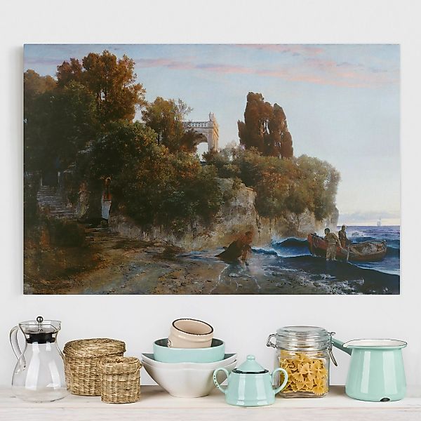Leinwandbild Kunstdruck - Querformat Arnold Böcklin - Schloss am Meer günstig online kaufen