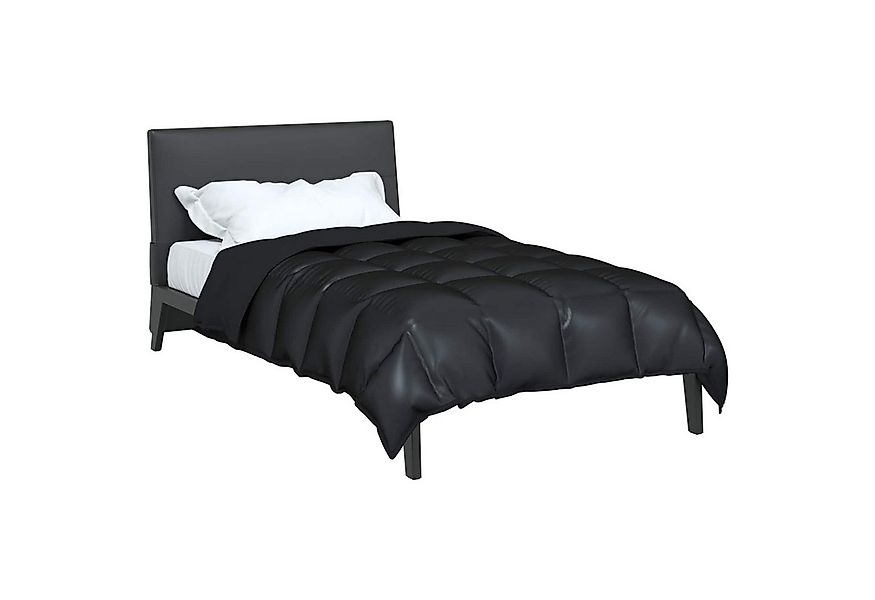 vidaXL Baumwollbettdecke Winterbettdecke Schwarz 135 x 200 cm Satin und Mik günstig online kaufen