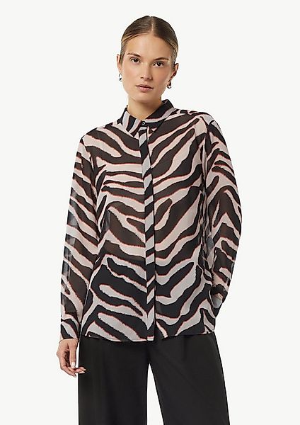 comma Langarmbluse Bluse Chiffon-Bluse mit Hemdkragen günstig online kaufen