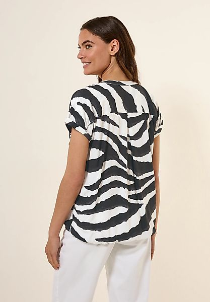 Cecil Kurzarmbluse, mit geschlitztem Rundhalsausschnitt günstig online kaufen