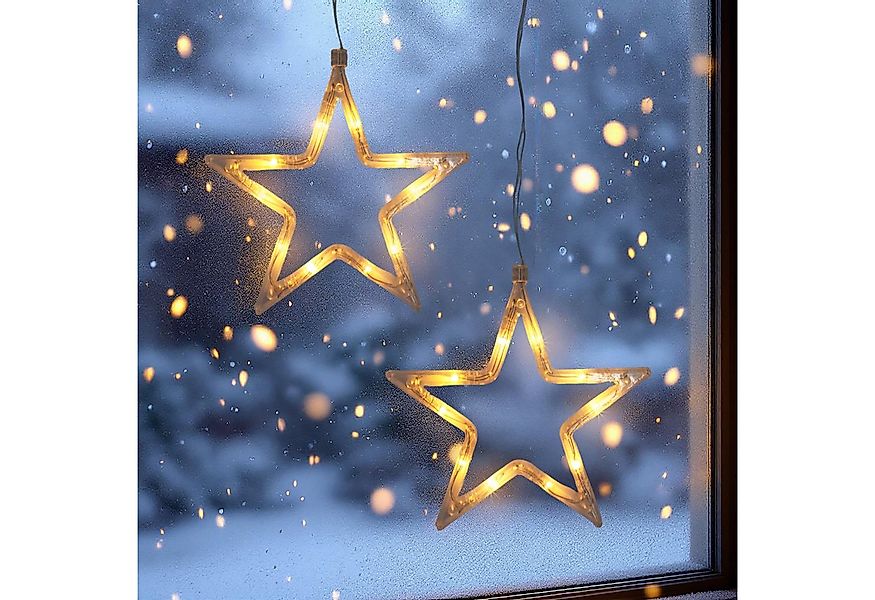 Spetebo LED Stern Silhouette transparent mit Saugnapf zum Hängen - 2er Set, günstig online kaufen