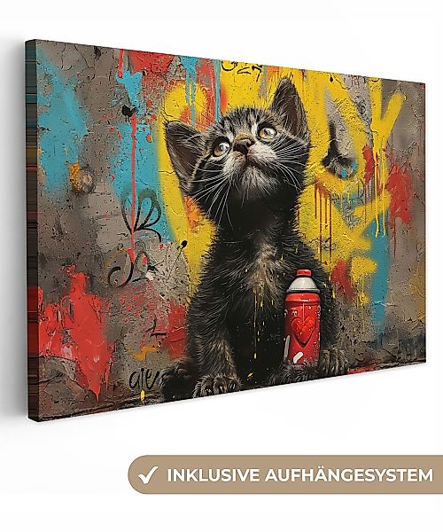OneMillionCanvasses® Leinwandbild Graffiti - Kätzchen - günstig online kaufen