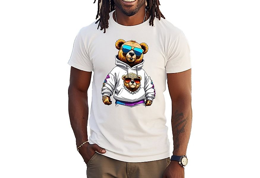 Banco Rundhalsshirt Premium T-Shirt mit coolen Bärenaufdruck Herren Rundhal günstig online kaufen