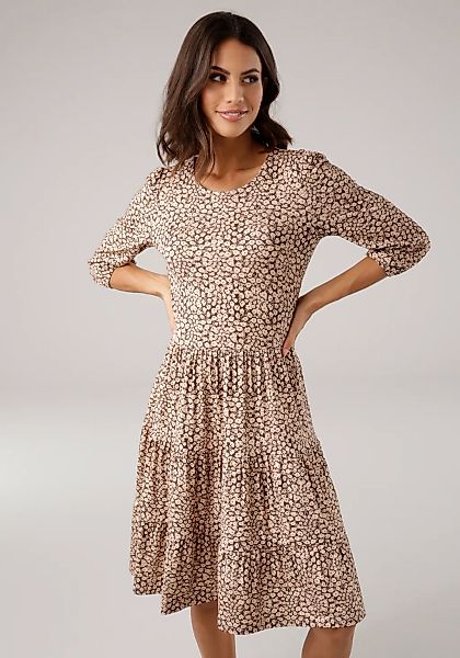 Laura Scott Jerseykleid femininer Stil, taillierte Passform, mit Volant am günstig online kaufen