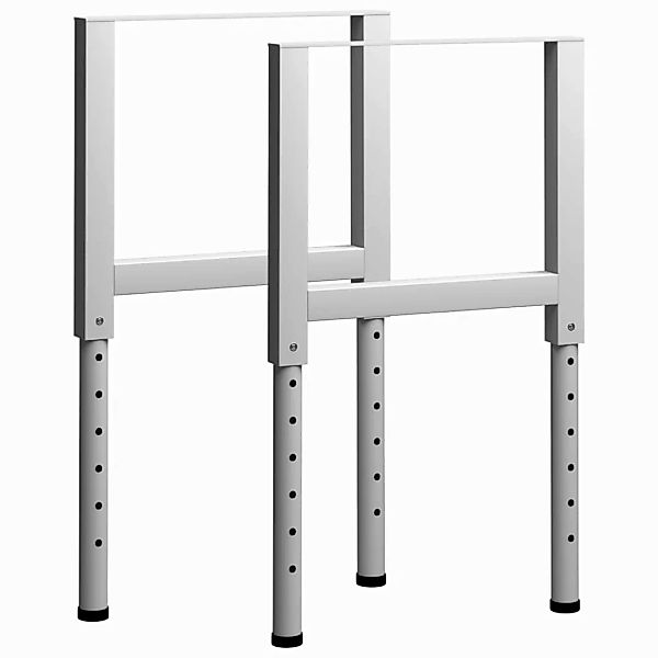 Werkbankgestell Verstellbar 2 Stk. Metall 55x(69-95,5) Cm Grau günstig online kaufen