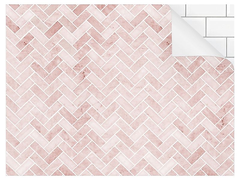 Bilderdepot24 Küchenrückwand rosa dekor Abstrakt Fliesenoptik günstig online kaufen