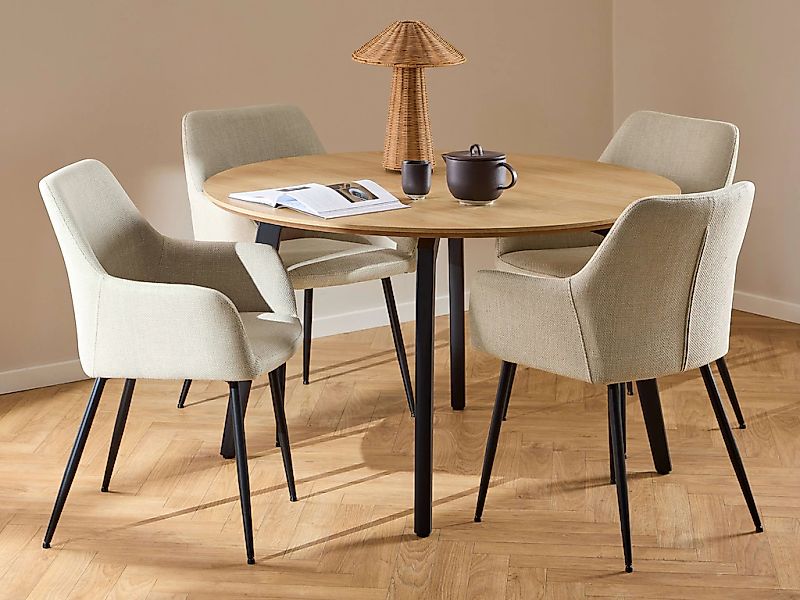 ACTONA GROUP Esszimmer-Set "Essgruppe, Speisetisch mit Wohnzimmerstühlen" S günstig online kaufen