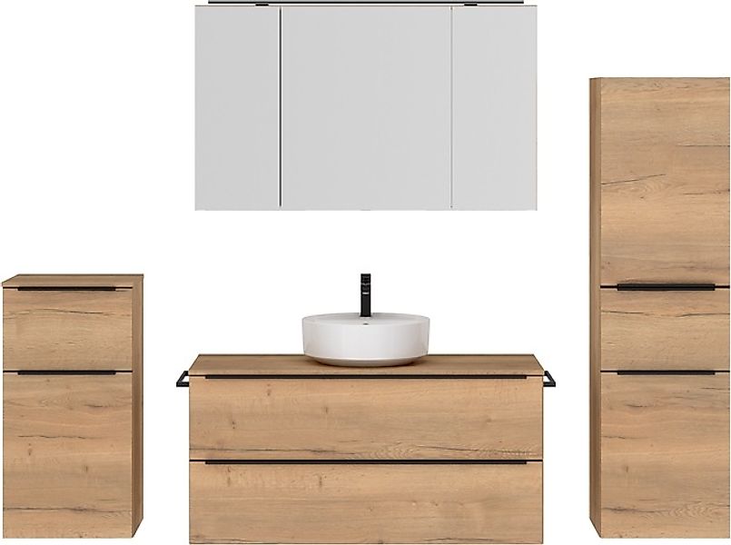 nobilia® Badmöbel-Set »Alvene«, (4 St., vormontiert, mit Soft-Close), inkl. günstig online kaufen