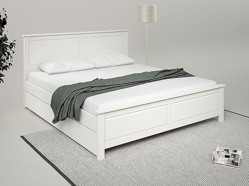 Home affaire Massivholzbett Northwood, Landhausstil, mit Lamellen und Kasse günstig online kaufen