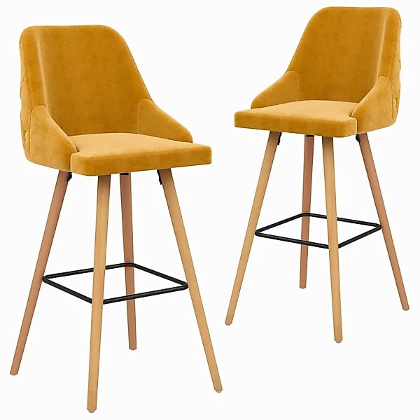 vidaXL Barhocker Barhocker 2 Stk. Gelb günstig online kaufen
