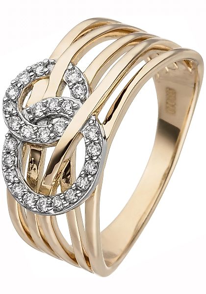 JOBO Fingerring, 585 Gold mit 25 Diamanten günstig online kaufen