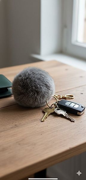 LIRA Deko Taschenanhänger Pompom Luxus 100% Fell Schlüsselanhänger vergolde günstig online kaufen