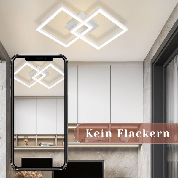 Nettlife LED Deckenleuchte Schwarz Eckig Modern günstig online kaufen