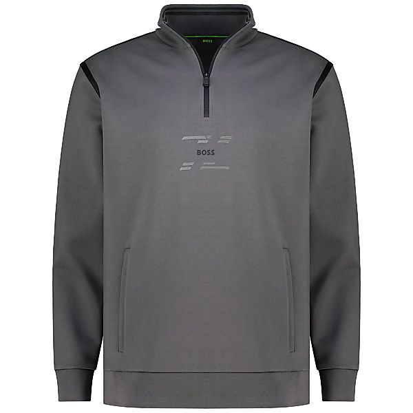 BOSS Sweatshirt mit Stehkragen Farbe dunkelgrau Größe: 6XL günstig online kaufen