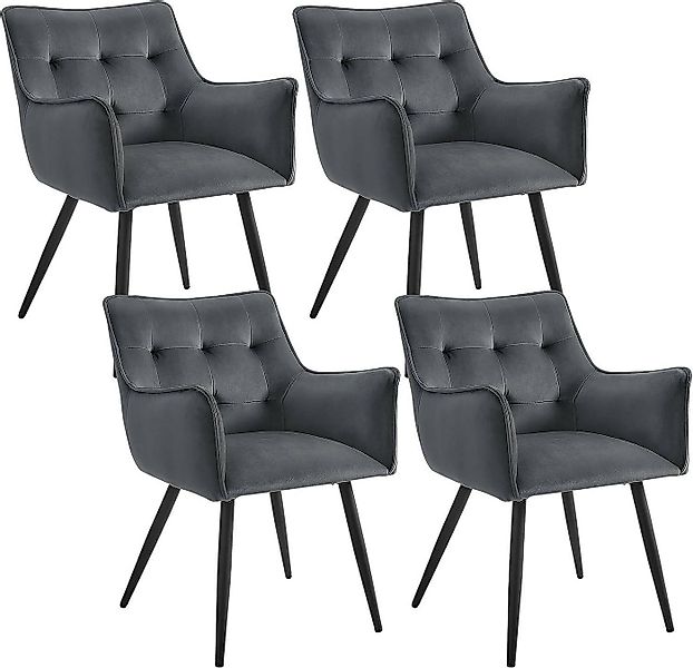 Woltu 4-Fußstuhl (Set, 4 St), Küchenstuhl mit Rücklehne Armlehne günstig online kaufen