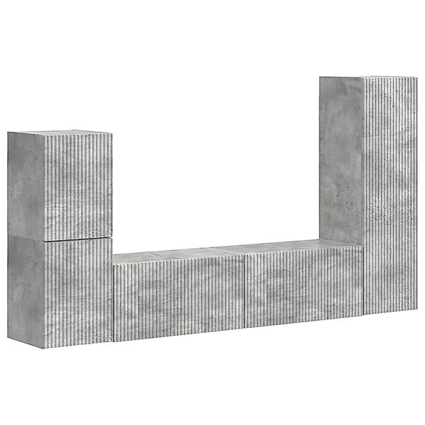 vidaXL TV-Schrankset Wandmontiert 4-Tlg Beton Grau Holzwerkstoff 3409027 günstig online kaufen