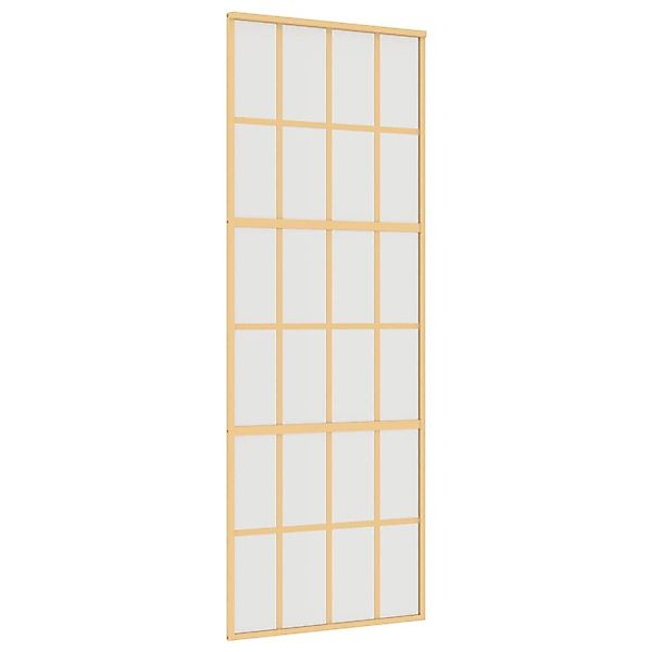 vidaXL Schiebetür Golden 76x205 cm Matt ESG-Glas und Aluminium 155175 günstig online kaufen