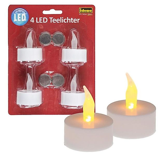 Idena LED-Kerze 4 LED Teelichter batteriebetrieben, mit flackerndem Licht S günstig online kaufen