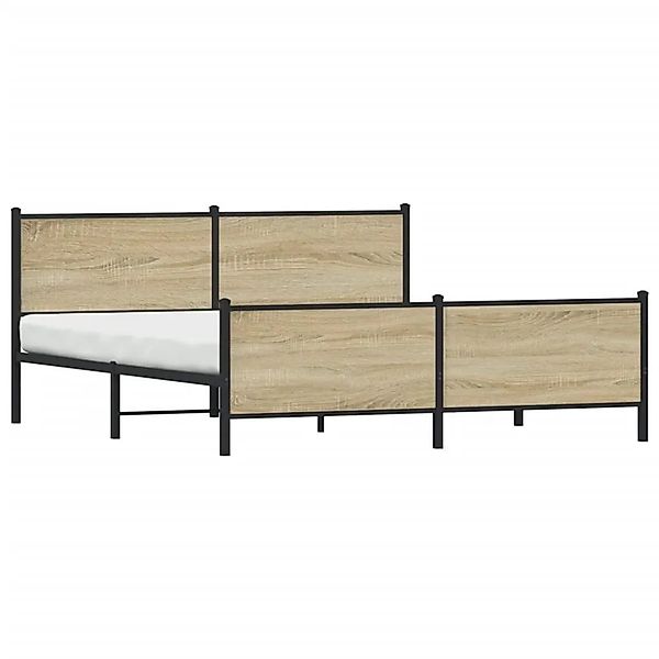 vidaXL Metallbett ohne Matratze Sonoma-Eiche 200x200 cm 3301367 günstig online kaufen
