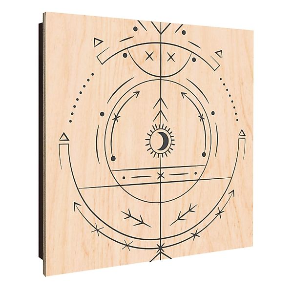 Banjado Schlüsselkasten Holz 30x30cm Schwarz Scharnier Rechts 50 Haken Desi günstig online kaufen