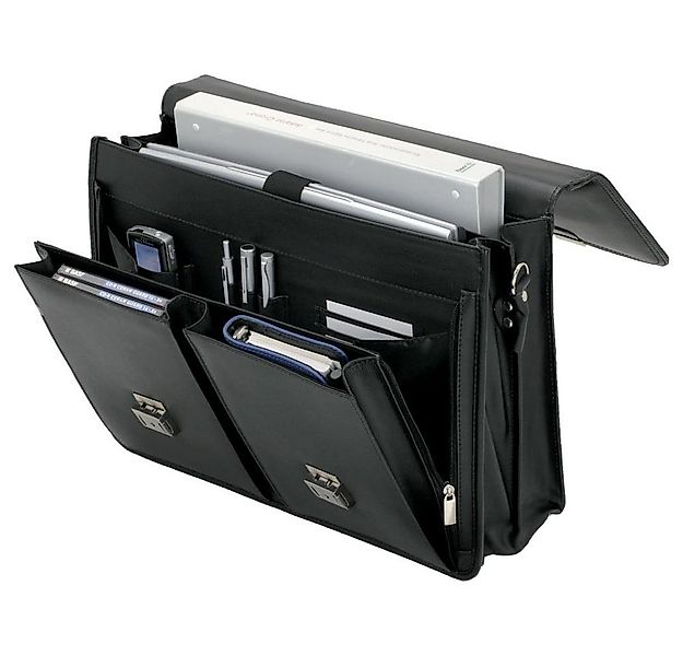 Alassio® Aktenkoffer Alassio Aktentasche VENETO Lederimitat - schwarz günstig online kaufen