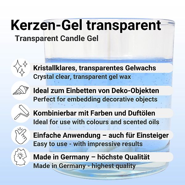 DistrEbution Duftkerze Kerzen-Gel transparent 300g-17kg Gelwachs, günstig online kaufen