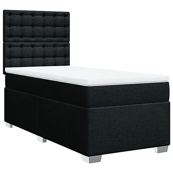 vidaXL Boxspringbett mit Matratze Schwarz 90x190 cm Stoff 3290359 günstig online kaufen