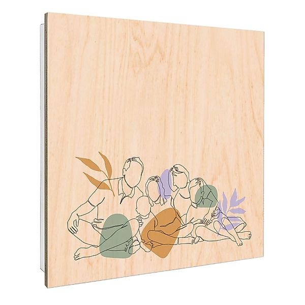 Banjado Schlüsselkasten mit Holzfront 30x30cm Weiß Scharnier Links 50 Haken günstig online kaufen