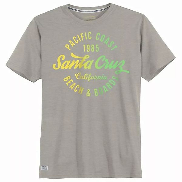 redfield Rundhalsshirt Große Größen Herren T-Shirt grau Print Santa Cruz Re günstig online kaufen