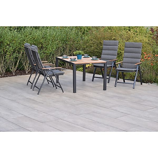 Merxx Tinos Set 9-tlg. mit Gartentisch 150 x 90 cm inkl. Kissen günstig online kaufen