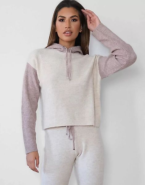 Missguided – Pullover mit Farbblockdesign in Stein, Kombiteil-Neutral günstig online kaufen