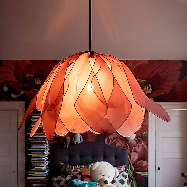 By Rydéns Pendelleuchte Lou Lou, rosa, Ø 80 cm, Stoff günstig online kaufen