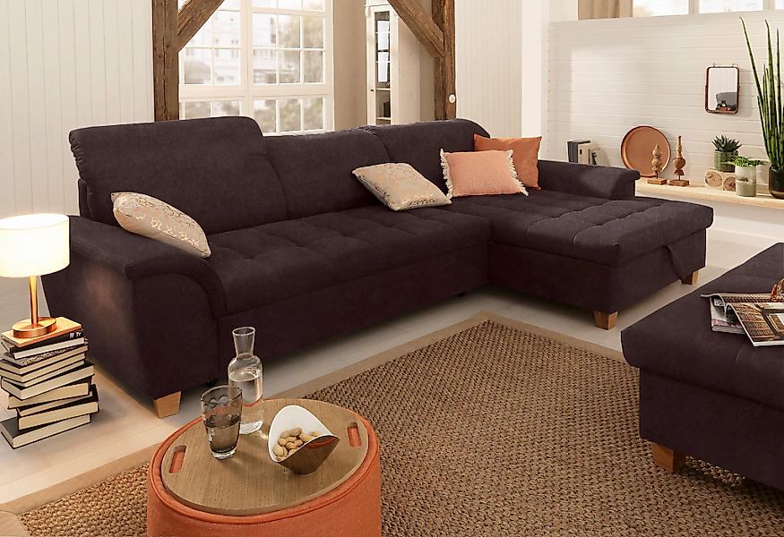 Home affaire Ecksofa "Lyla fester Sitzkomfort, bequeme Armlehnen, Breite 27 günstig online kaufen