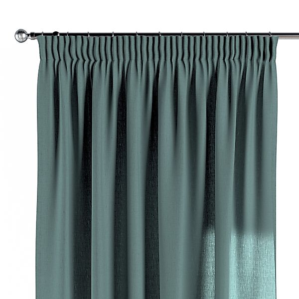 Vorhang mit Kräuselband, grau-blau, Leinen (159-11) günstig online kaufen
