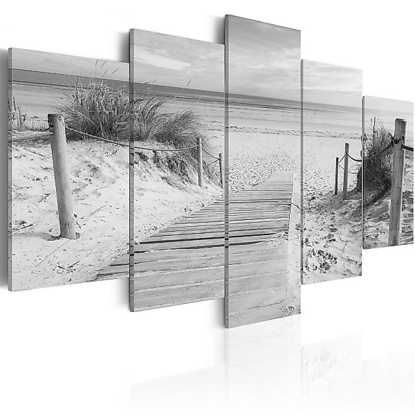Wandbild - Morning on the beach - black and white günstig online kaufen