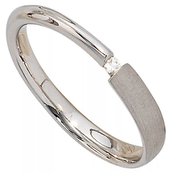 SIGO Damen Ring 925 Sterling Silber rhodiniert mattiert 1 Diamant 0,02ct. S günstig online kaufen