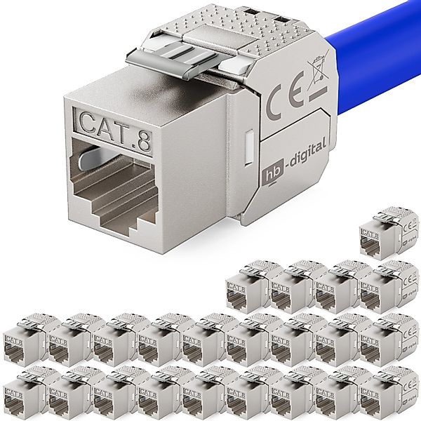 hb-digital 24x Keystone Modul CAT 8.1 RJ45 LSA Vergoldete Kontakte GHMT günstig online kaufen