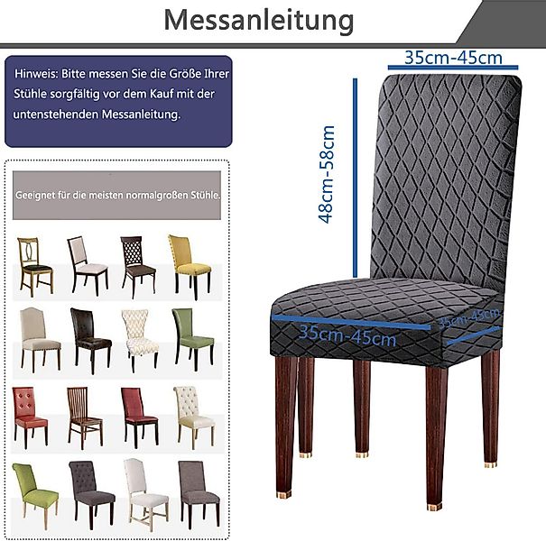 Coonoor Sitzflächenhusse 2/4/6er Set Stretch Stuhlhussen für Esszimmerstühl günstig online kaufen
