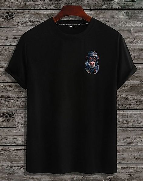 RMK T-Shirt T-Shirt Herren T-Shirt Basic Rundhals Affe Smoke Zigarette Cool günstig online kaufen