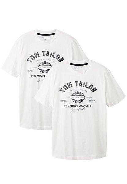 TOM TAILOR T-Shirt Logo 2-er Pack Kurzarm Set mit Logo Print (2-tlg) T-Shir günstig online kaufen