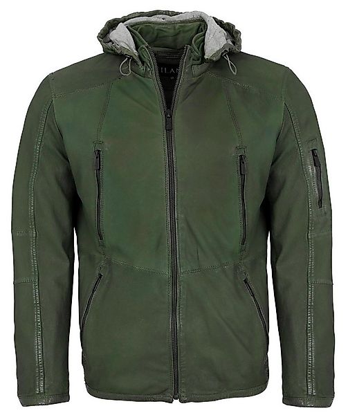 Jilani Lederjacke Zack-3 Jilani - Herren Lederjacke Kapuze Nubukleder grün günstig online kaufen